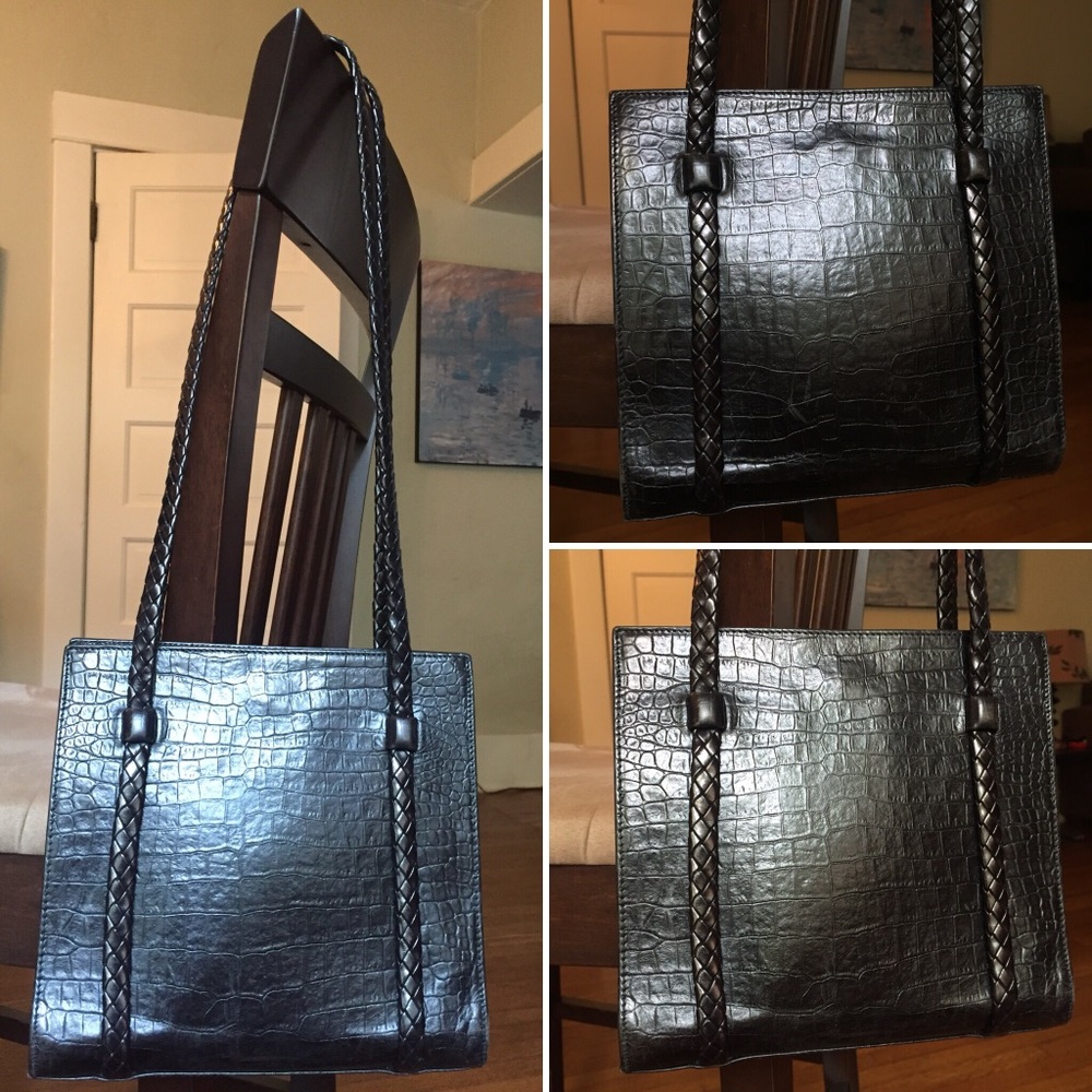 ✨EUC Bally 🖤embossed mini tote🖤